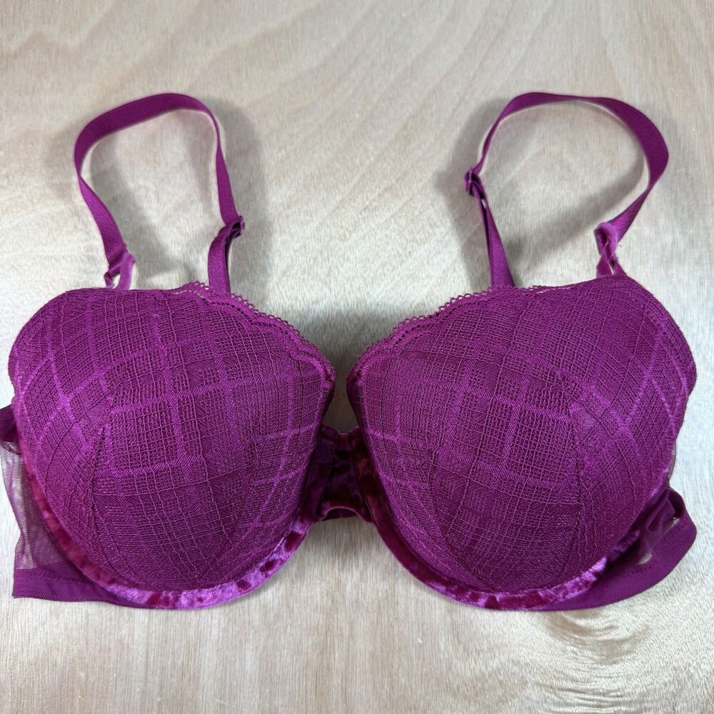 Victoria's Secret Sexy Tee Lace Push-Up Bra Magenta 38D